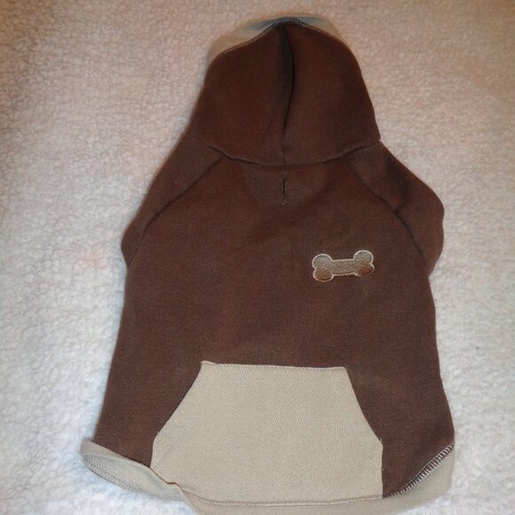 Pup Crew Other - Pup Crew Dog or Cat Brown Hoodie with Bone Size Medium